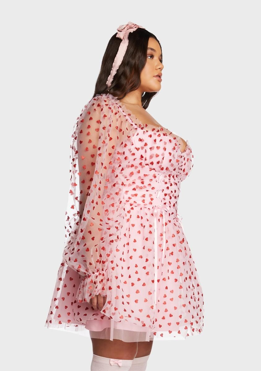 Plus Heavenly Affair Babydoll Dress-Pink sold by Dolls Kill product image thumbnail 3