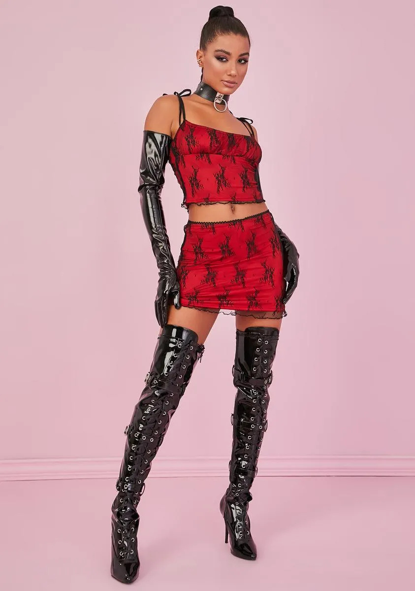 Lover Set The Mood Lace Skirt sold by Dolls Kill product image thumbnail 3