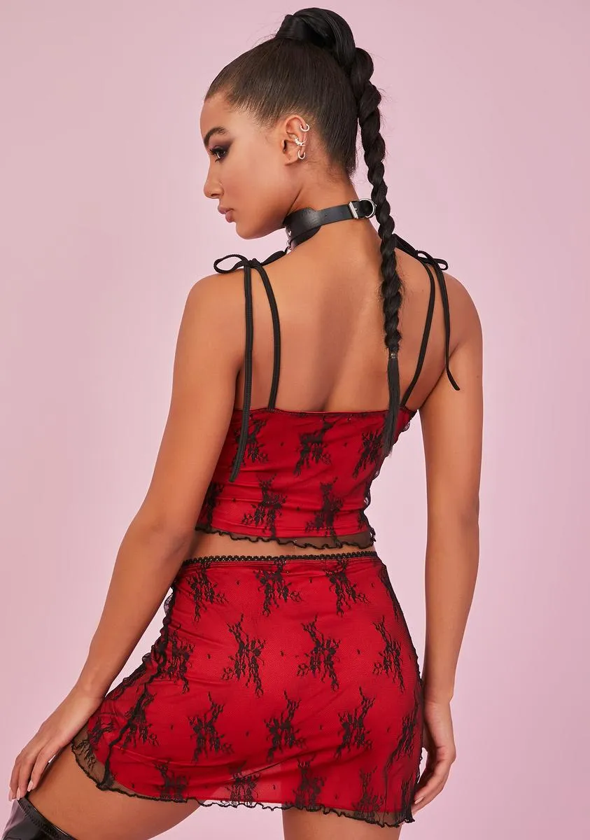 Lover Set The Mood Lace Skirt sold by Dolls Kill product image thumbnail 4
