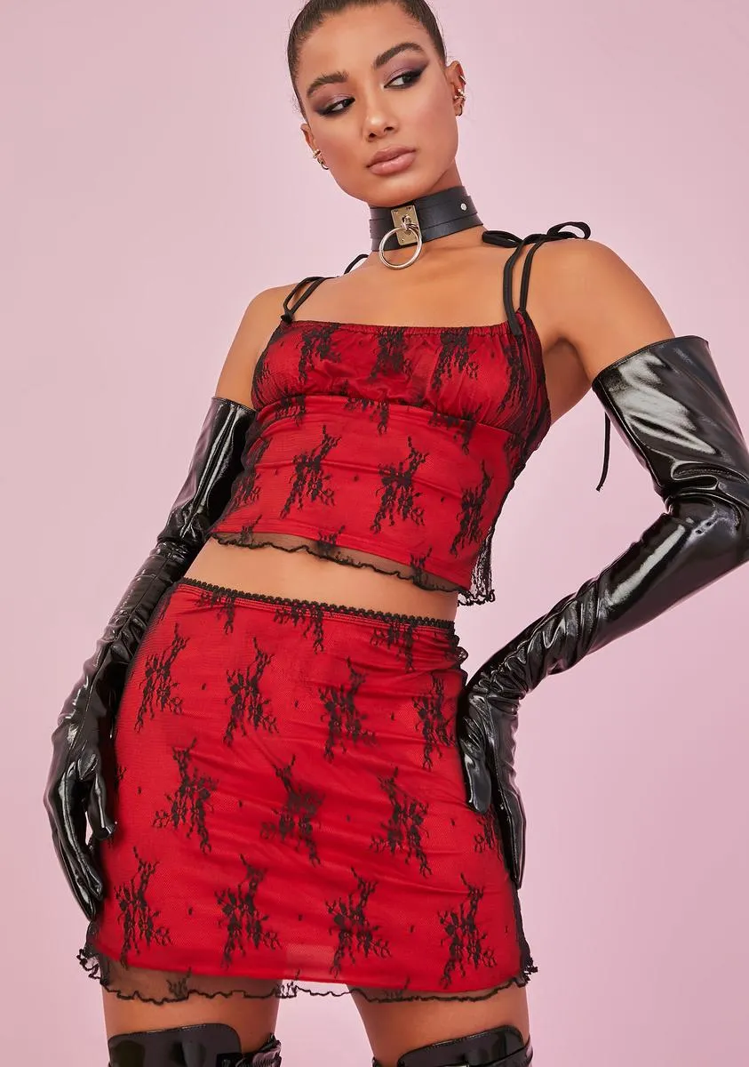 Lover Set The Mood Lace Skirt sold by Dolls Kill product image thumbnail 2