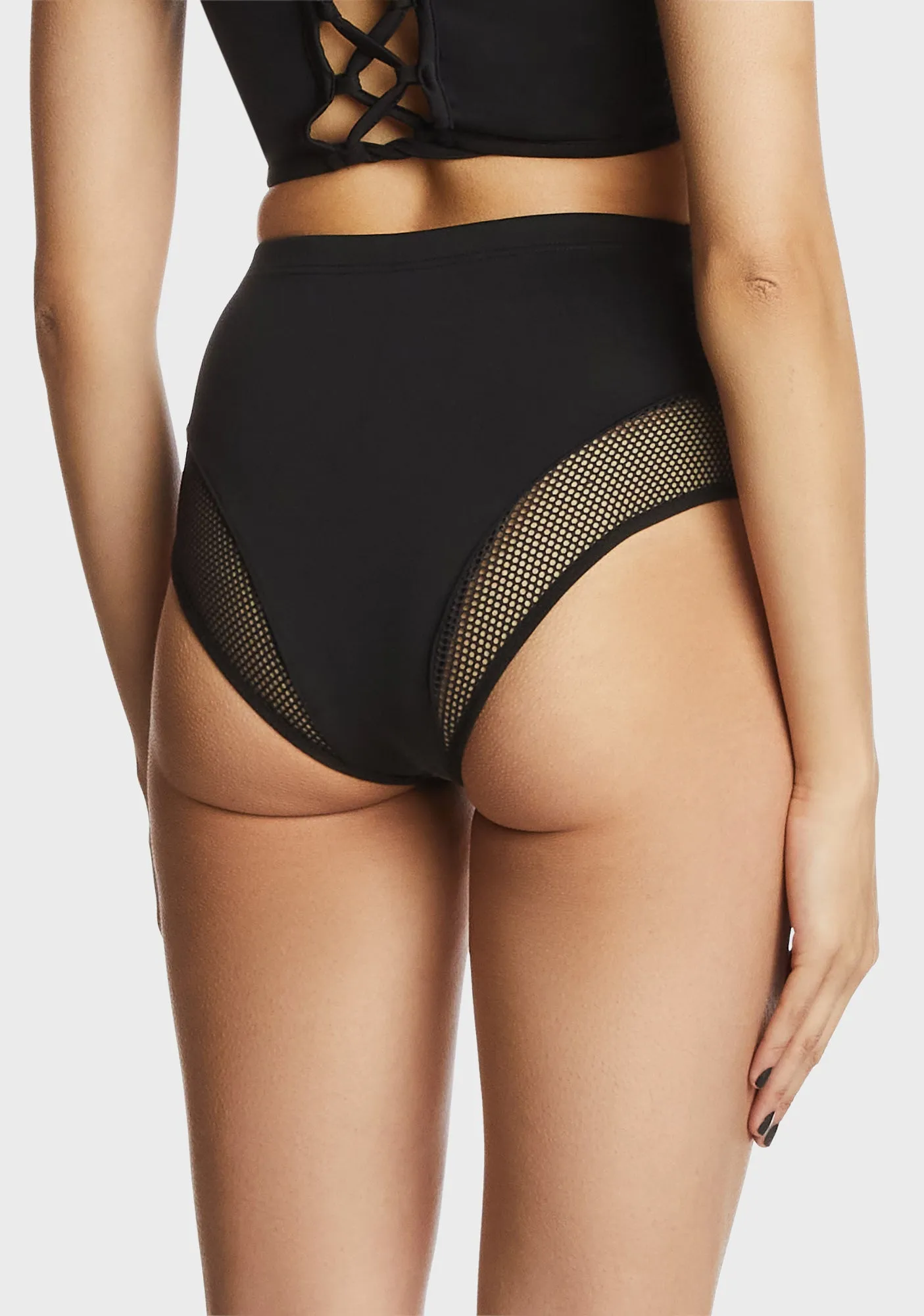 High Waisted Fishnet Bikini Bottoms sold by Dolls Kill product image thumbnail 2