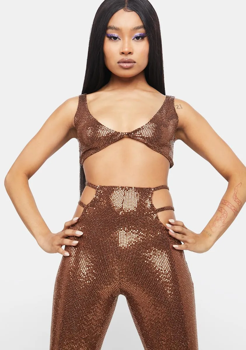 Chocolate You're My Soulmate Cut-Out Pant Set sold by Dolls Kill