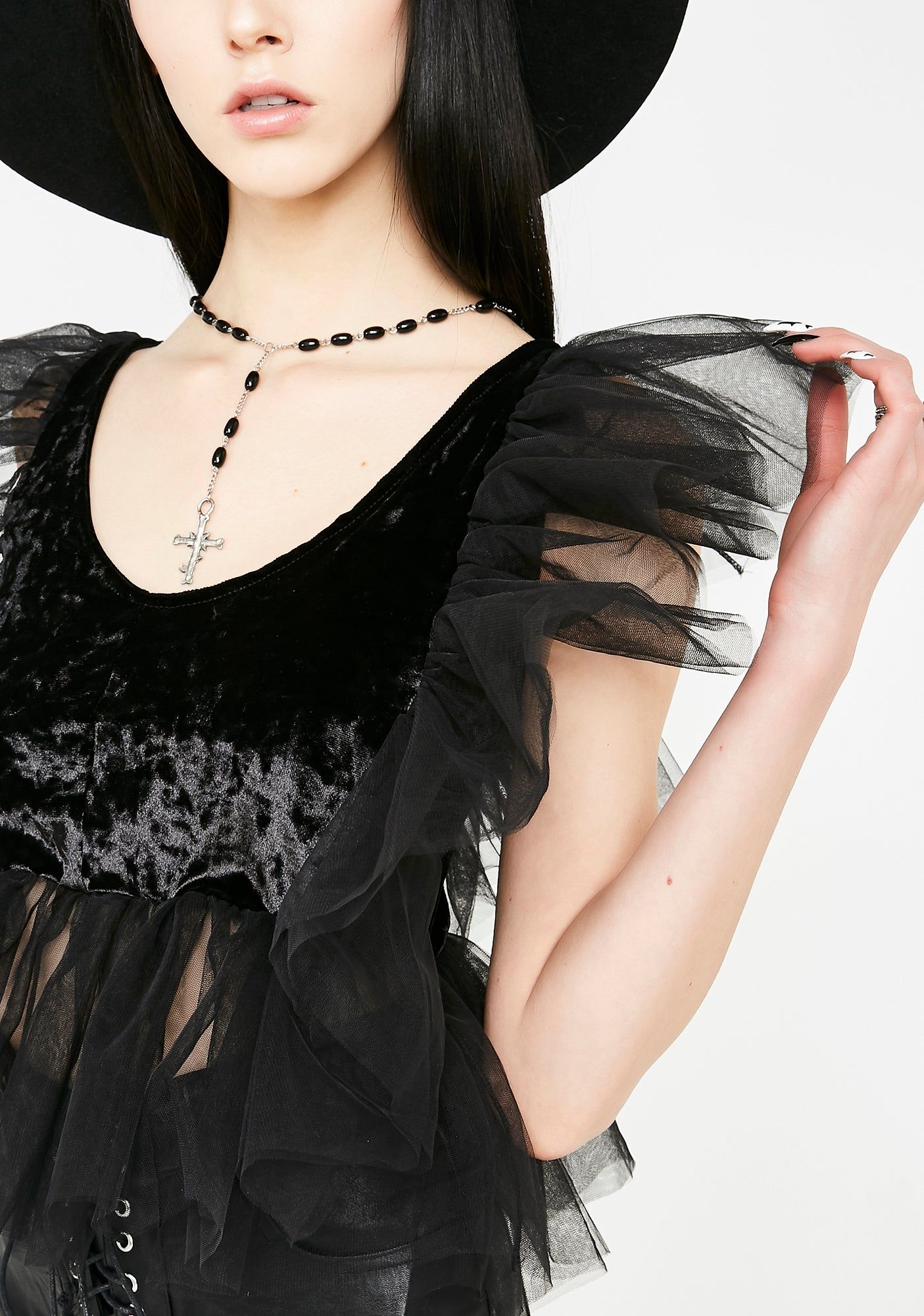 Sinners N' Saints Ruffle Top sold by Dolls Kill product image thumbnail 2