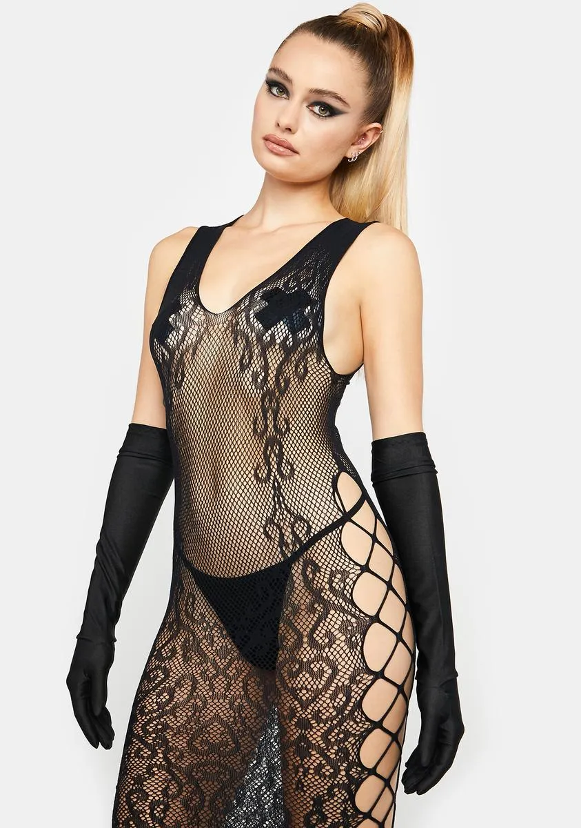 Fallen For You Fishnet Maxi Dress sold by Dolls Kill product image thumbnail 2