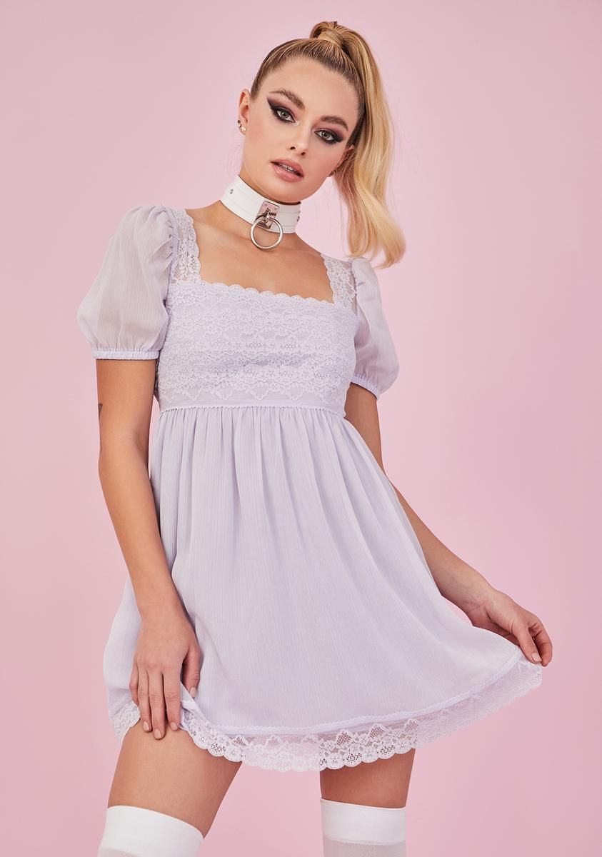 Iris Honeydew Pucker Babydoll Dress sold by Dolls Kill
