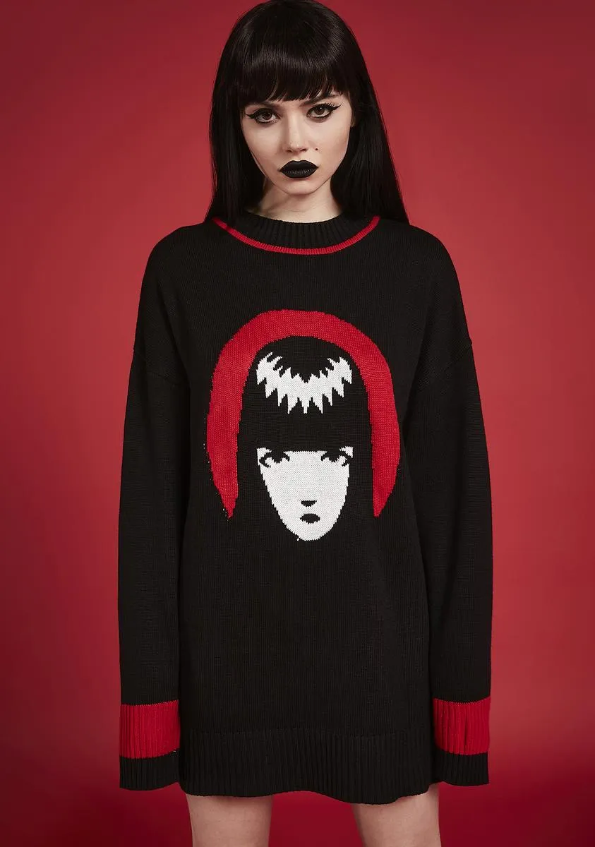 Killing Time Oversized Intarsia Sweater sold by Dolls Kill