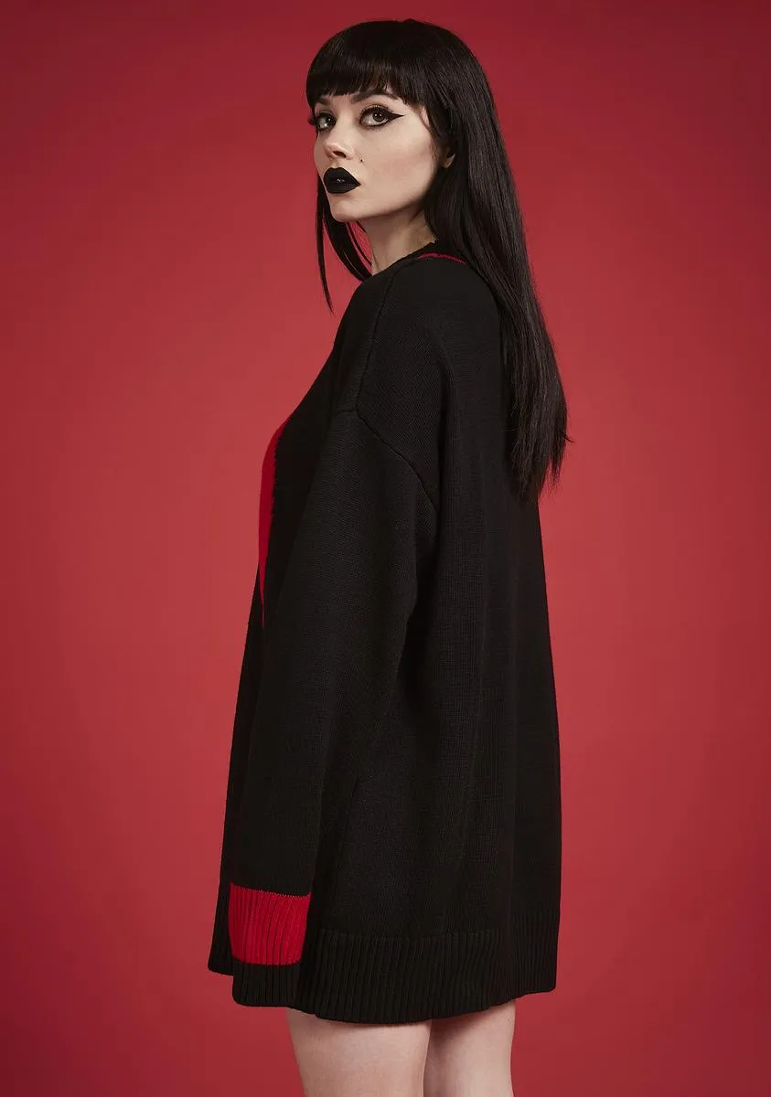 Killing Time Oversized Intarsia Sweater sold by Dolls Kill product image thumbnail 4