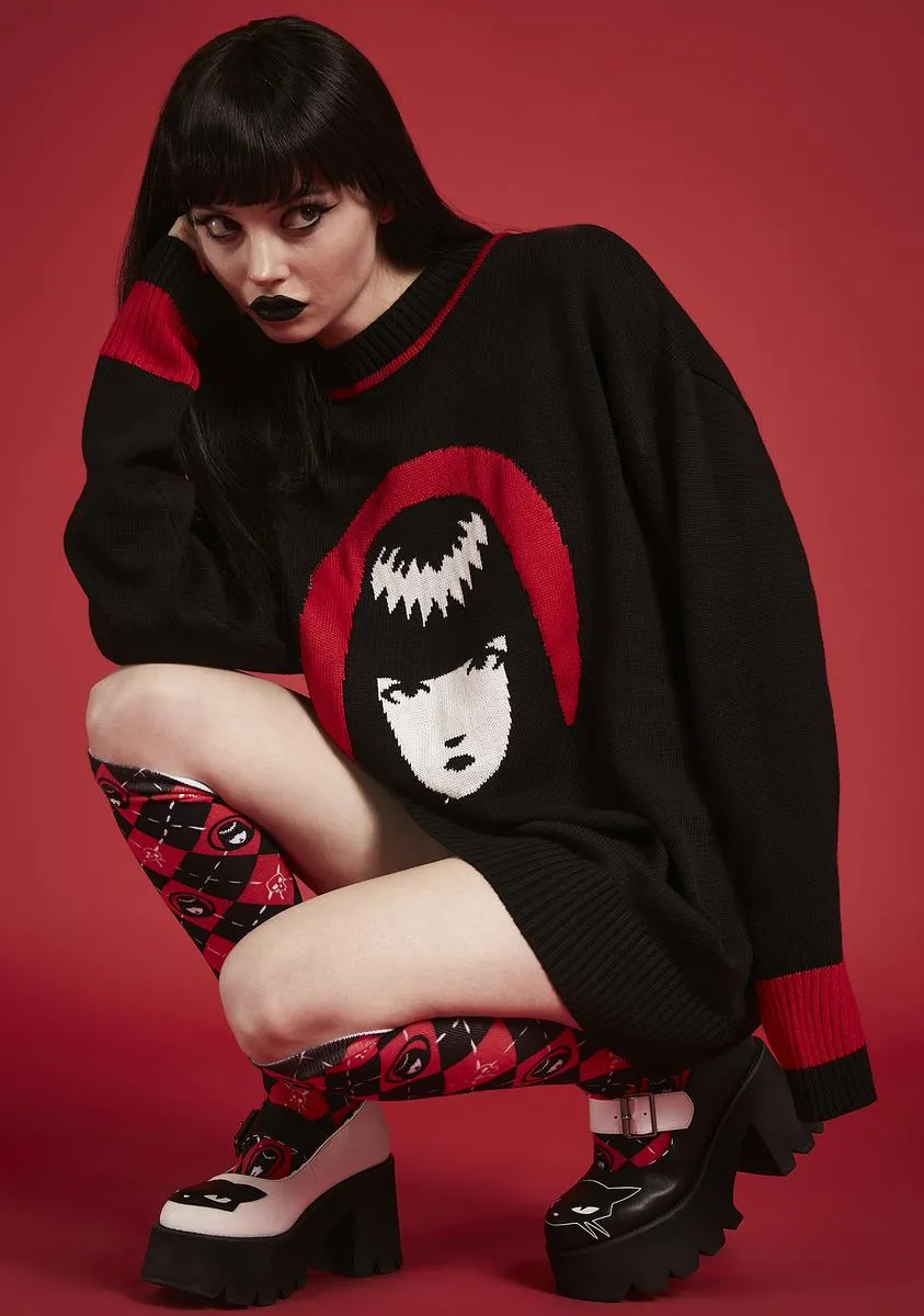 Killing Time Oversized Intarsia Sweater sold by Dolls Kill product image thumbnail 2