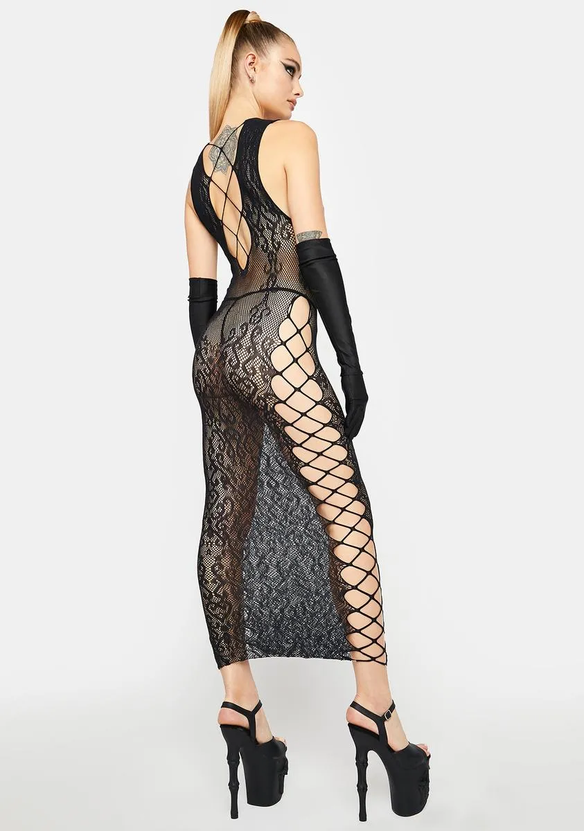 Fallen For You Fishnet Maxi Dress sold by Dolls Kill product image thumbnail 4