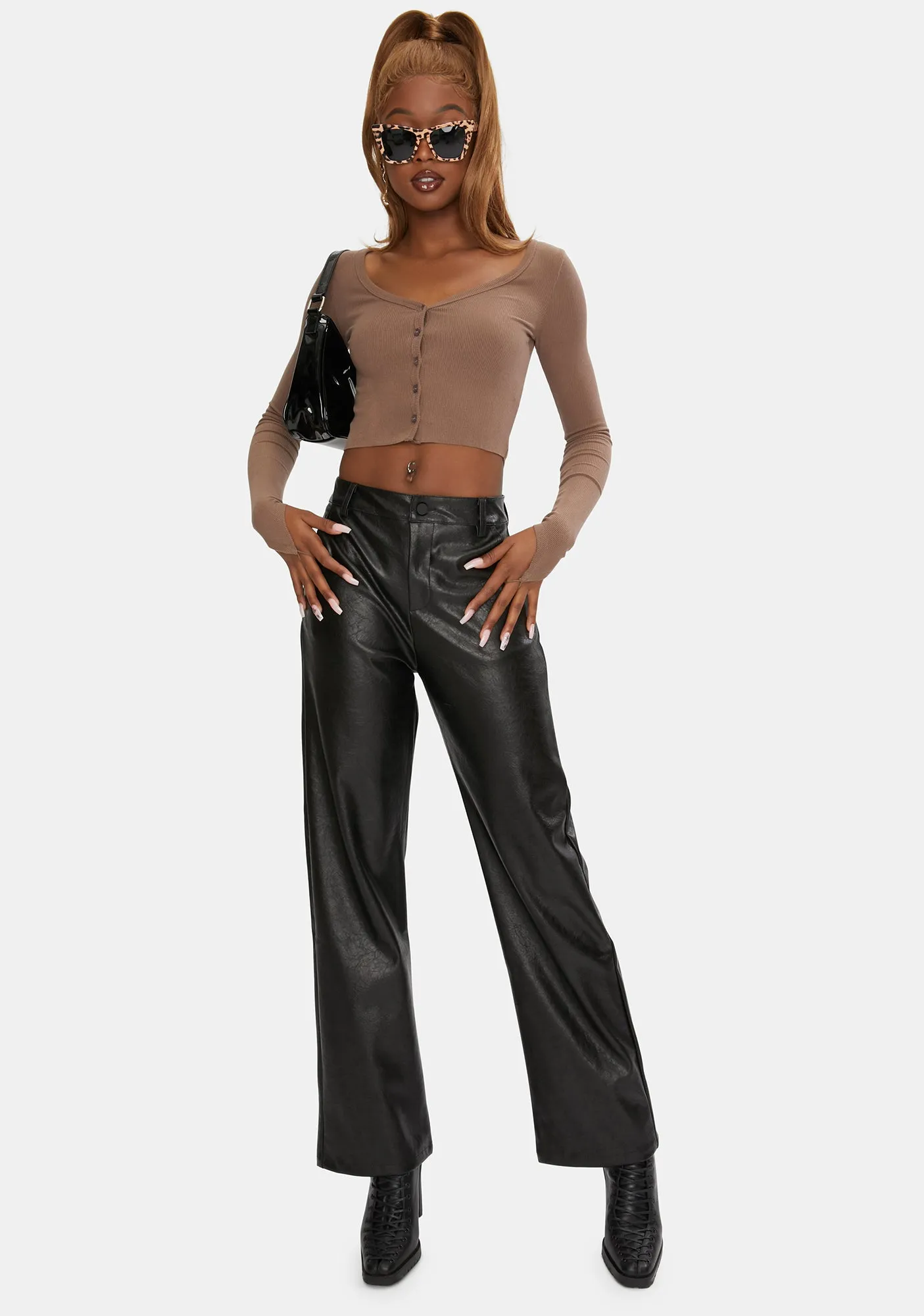 Flori Vegan Leather Pants sold by Dolls Kill