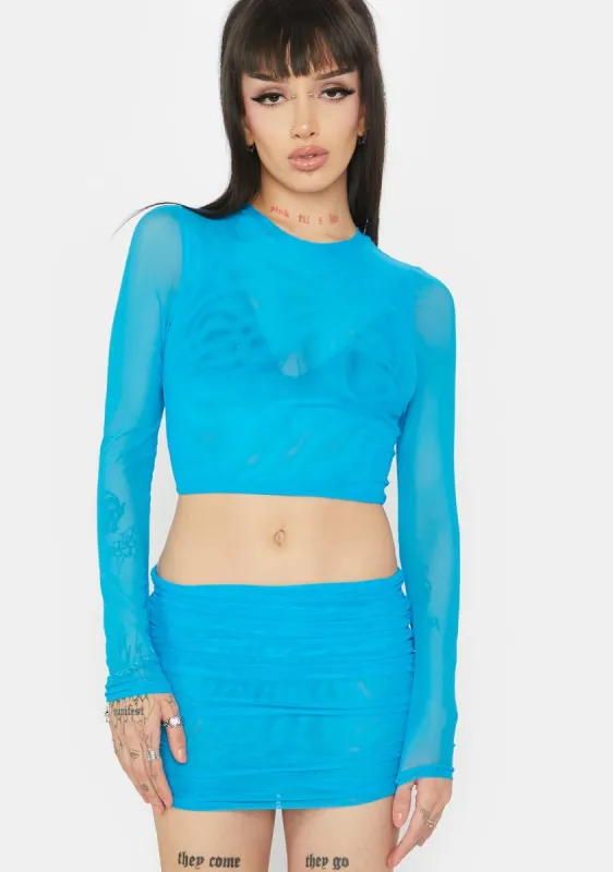 Aqua Savage Shine Mesh Set sold by Dolls Kill