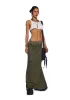Downbeat Maxi Cargo Skirt - Green sold by Dolls Kill