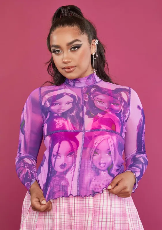 Gonna Be A Doll Mesh Mock Neck Top sold by Dolls Kill