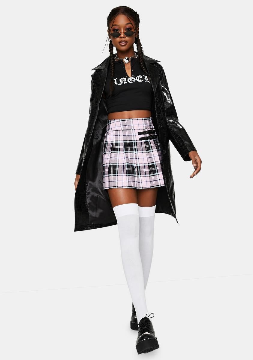Lindsay Pink Plaid Skort sold by Dolls Kill product image thumbnail 3