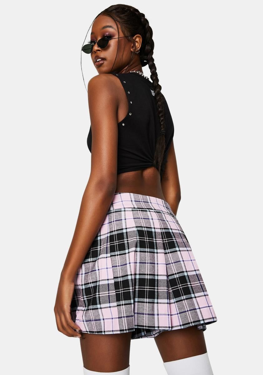 Lindsay Pink Plaid Skort sold by Dolls Kill product image thumbnail 4