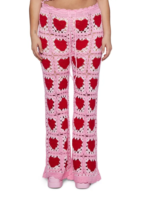 Plus Heartfelt Kisses Crochet Pants sold by Dolls Kill