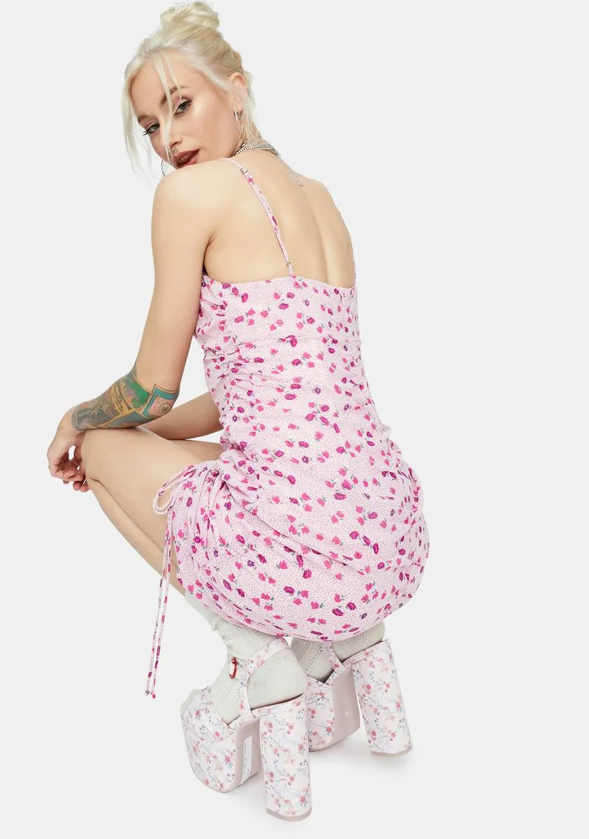 For Sho Floral Ruched Mini Dress sold by Dolls Kill product image thumbnail 4