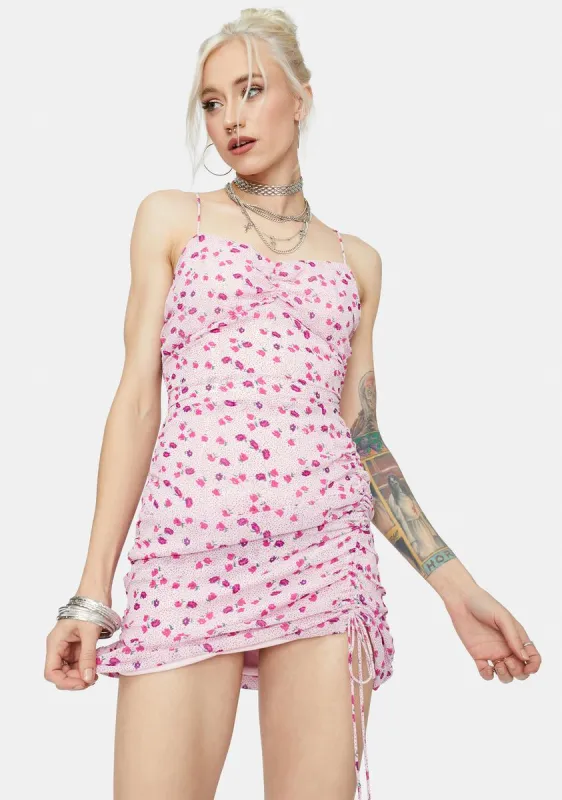 For Sho Floral Ruched Mini Dress sold by Dolls Kill