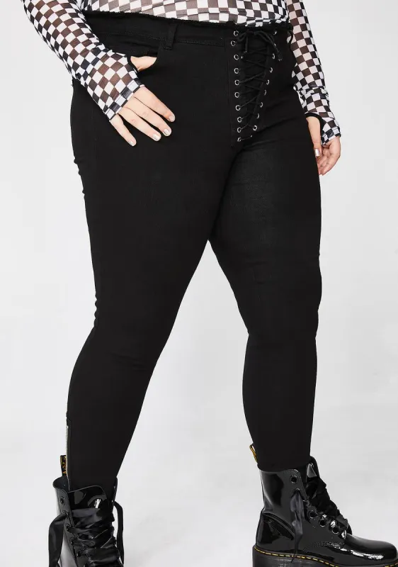 Bad Mannerz Lace-Up Pants sold by Dolls Kill