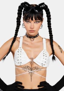 Pure Dominatrixx Spiked Bra Top sold by Dolls Kill