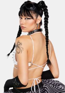 Pure Dominatrixx Spiked Bra Top sold by Dolls Kill