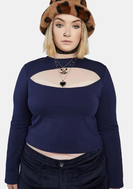 Plus Berry Keep Your Cool Long Sleeve Top sold by Dolls Kill