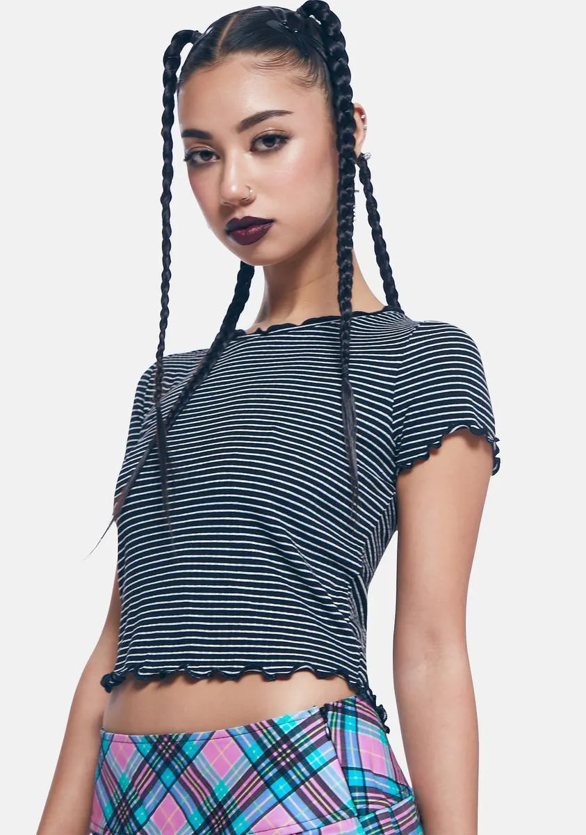 Really A Friend Striped Lettuce Trim Top sold by Dolls Kill product image thumbnail 2