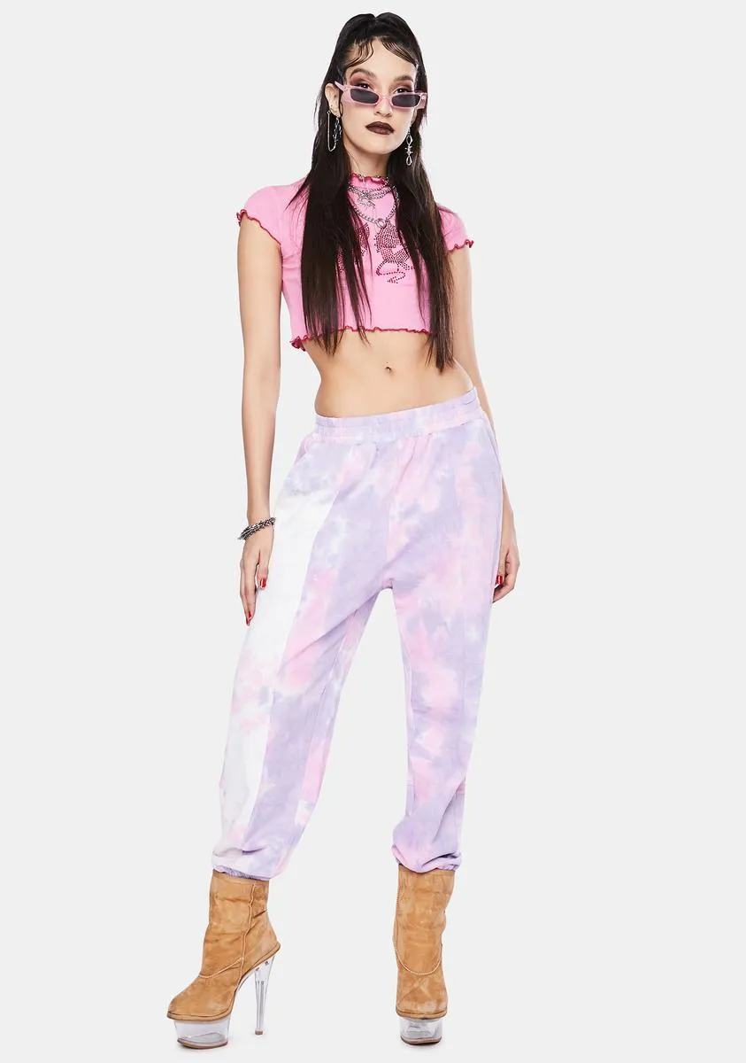 Lavender Tie Dye Joggers sold by Dolls Kill product image thumbnail 3