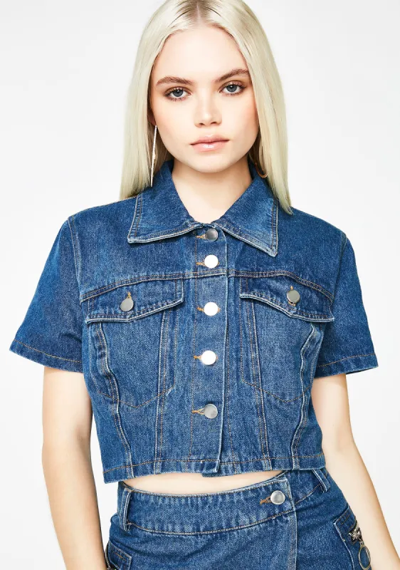 Let's Get Down Denim Top sold by Dolls Kill