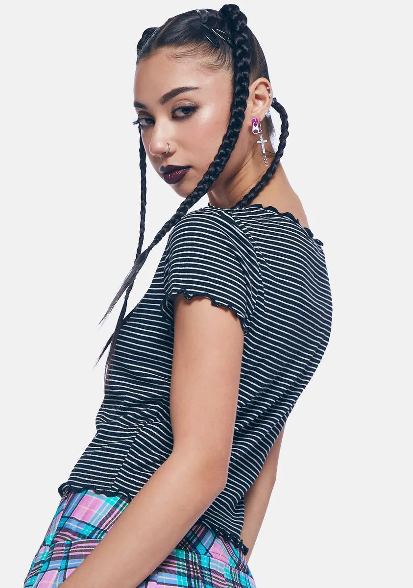 Really A Friend Striped Lettuce Trim Top sold by Dolls Kill product image thumbnail 4