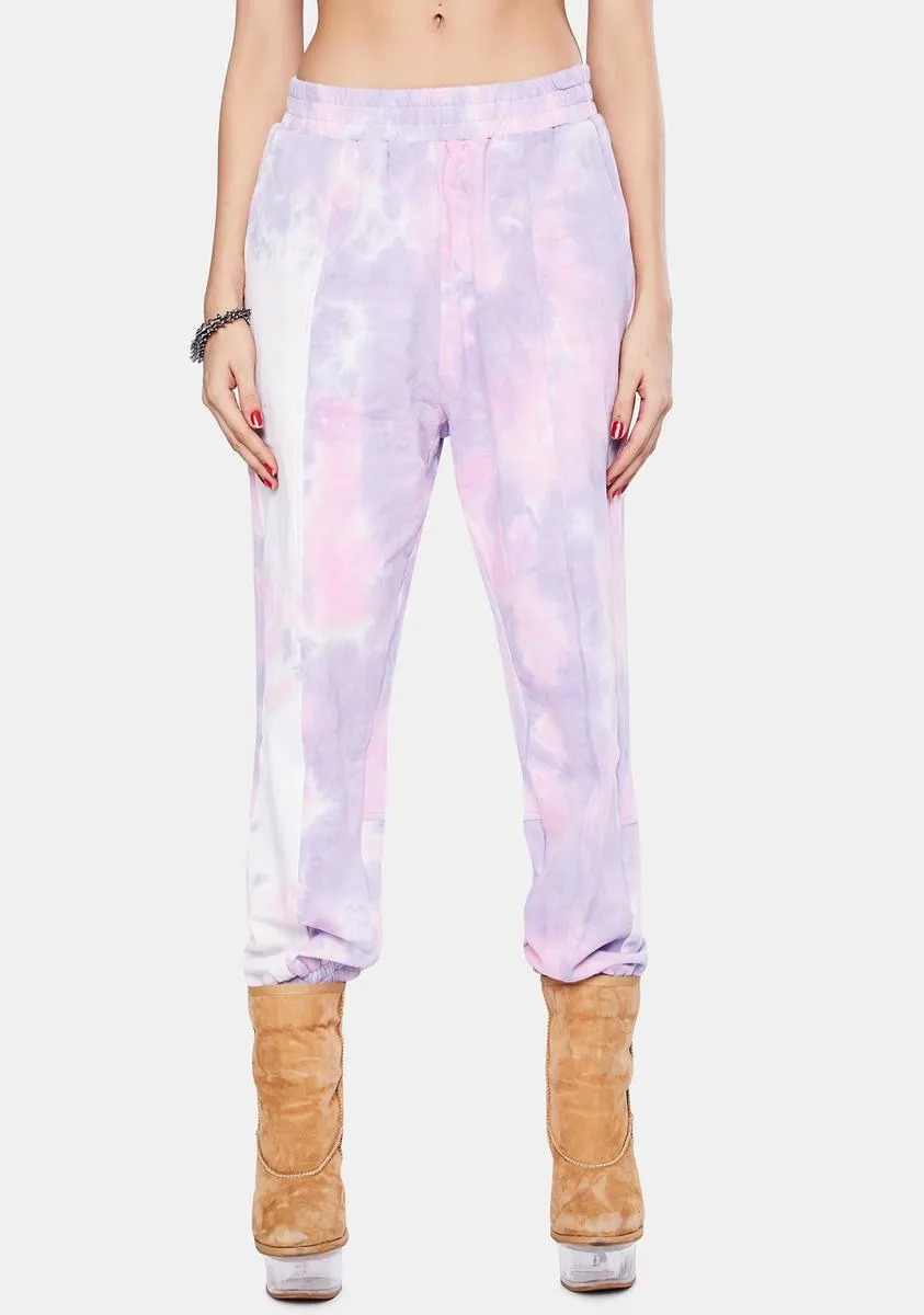 Lavender Tie Dye Joggers sold by Dolls Kill