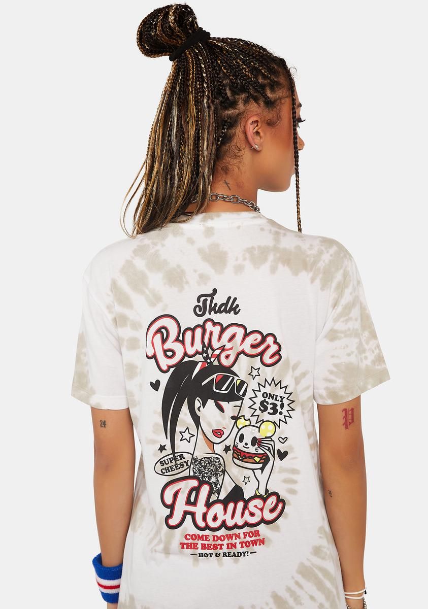 Burger House Tie Dye Tee sold by Dolls Kill