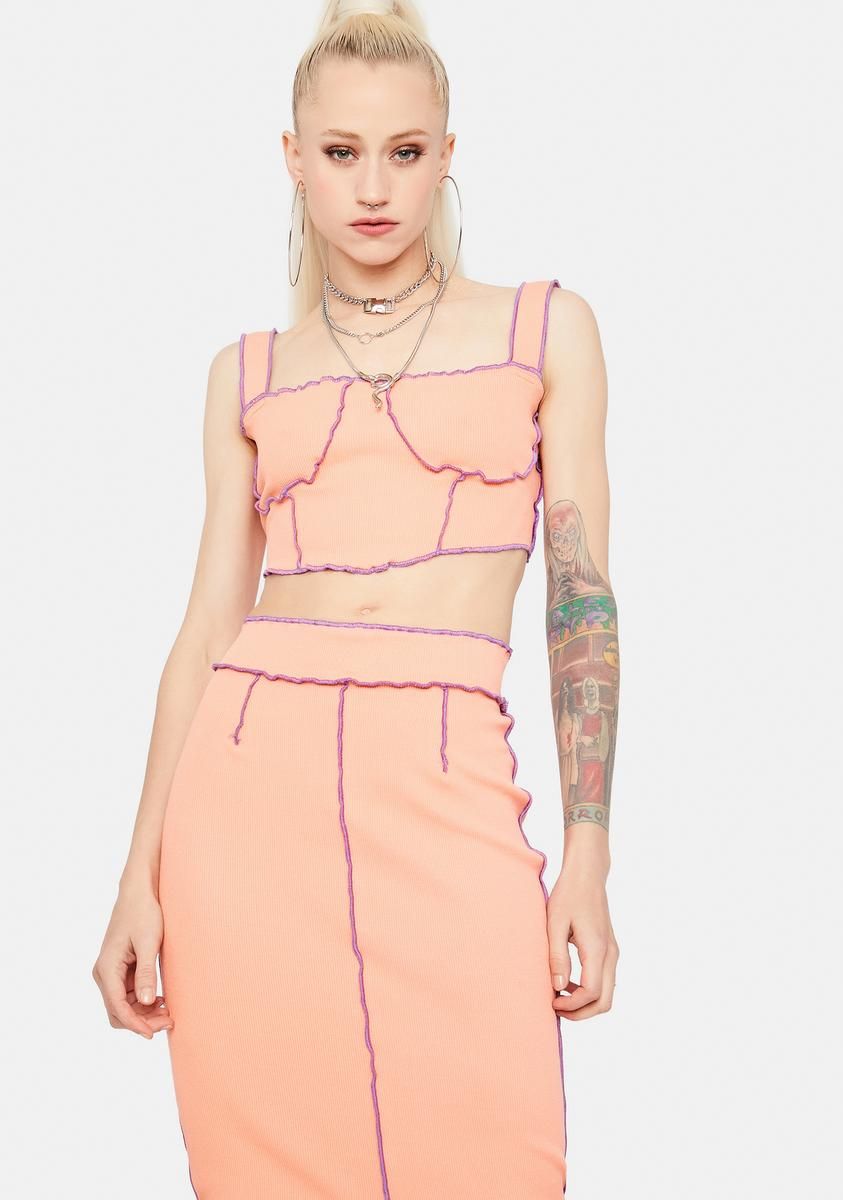 Diva Ur My Hunny Bunny Lettuce Trim Skirt Set sold by Dolls Kill product image thumbnail 2