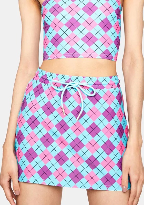 Rule The School Argyle Mini Skirt sold by Dolls Kill