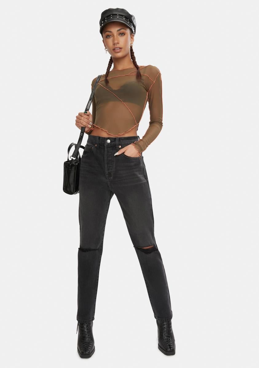 Keaton High Rise Straight Jeans sold by Dolls Kill product image thumbnail 3