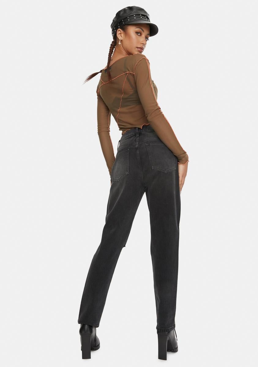 Keaton High Rise Straight Jeans sold by Dolls Kill product image thumbnail 4