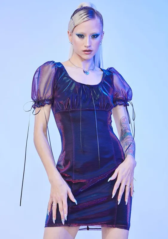 All The Stars Puff Sleeve Mini Dress sold by Dolls Kill