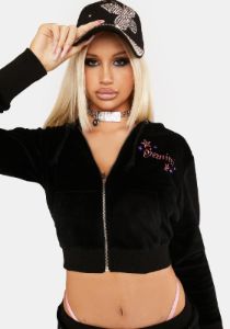 Noir Let's Link Up Rhinestone Mini Skirt sold by Dolls Kill
