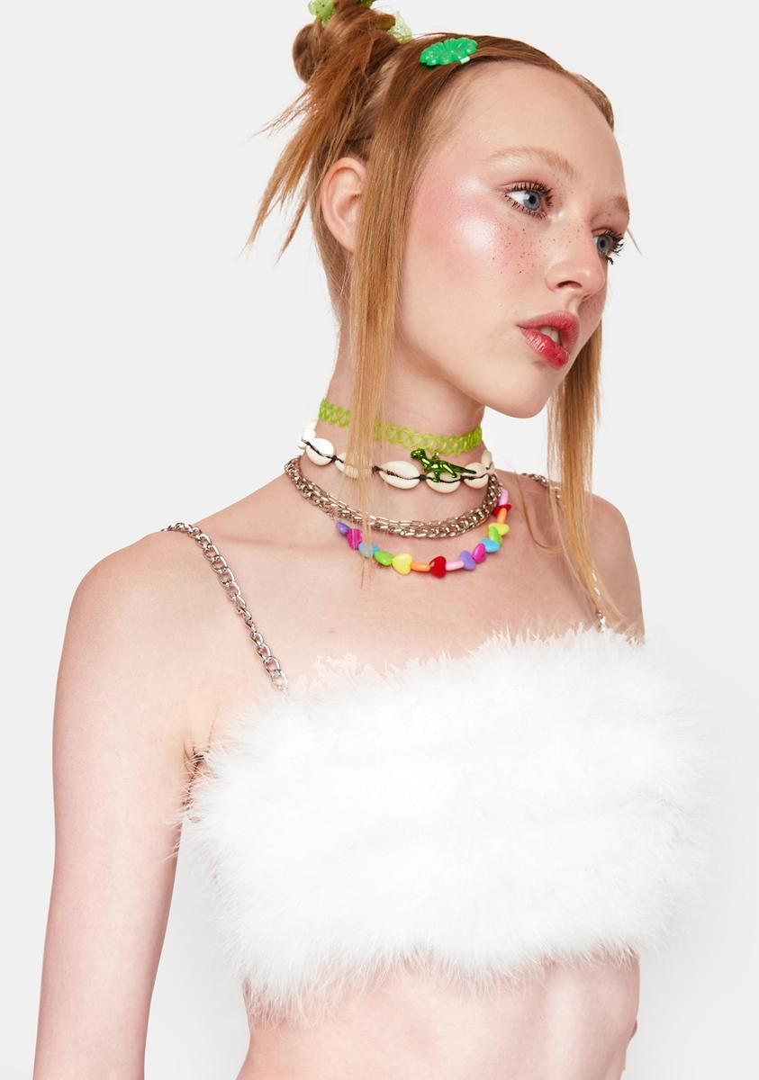 Bliss So Enchanting Marabou Crop Top sold by Dolls Kill product image thumbnail 2