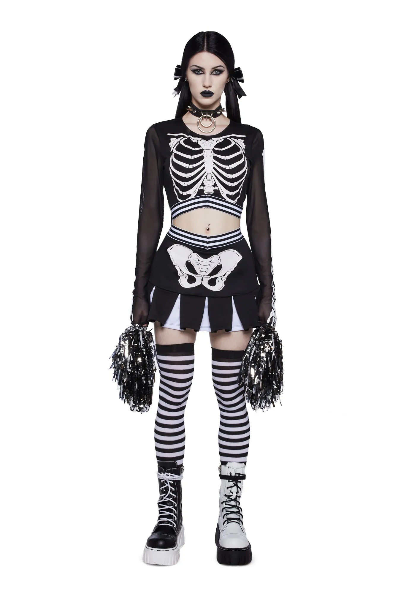 Let's Bone Skeleton Cheerleader Costume sold by Dolls Kill