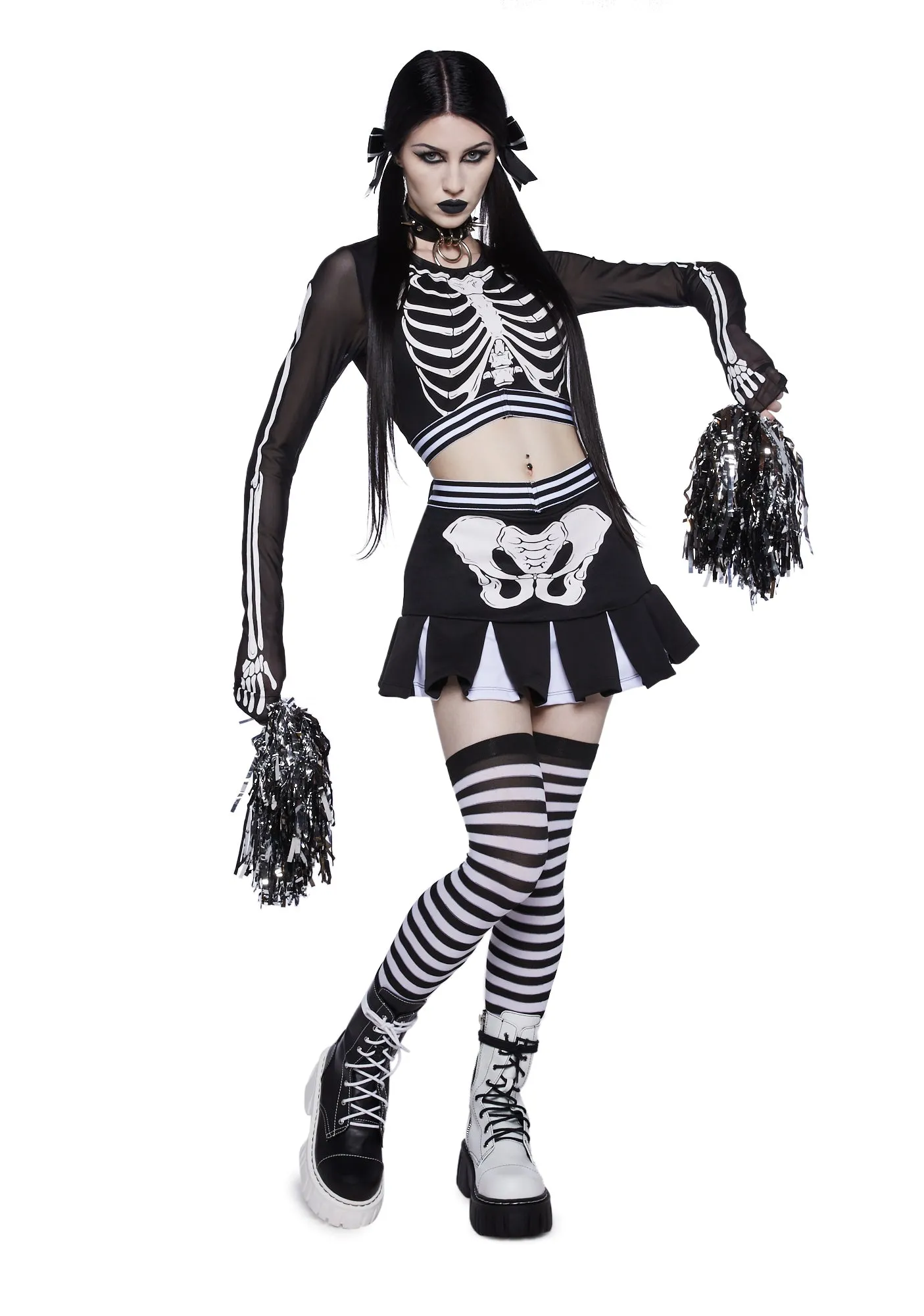 Let's Bone Skeleton Cheerleader Costume sold by Dolls Kill product image thumbnail 2