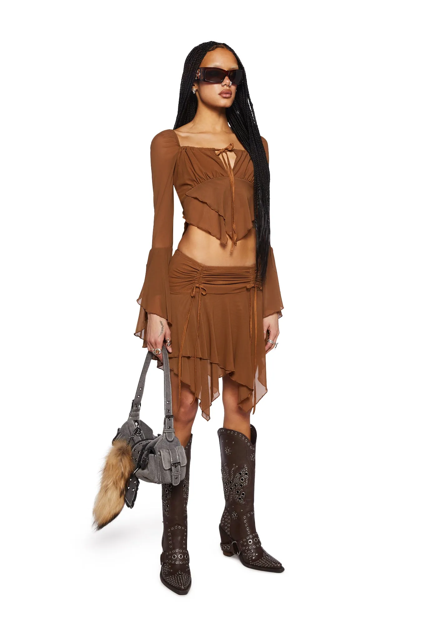 Wild Attraction Mesh Top- Brown sold by Dolls Kill product image thumbnail 3