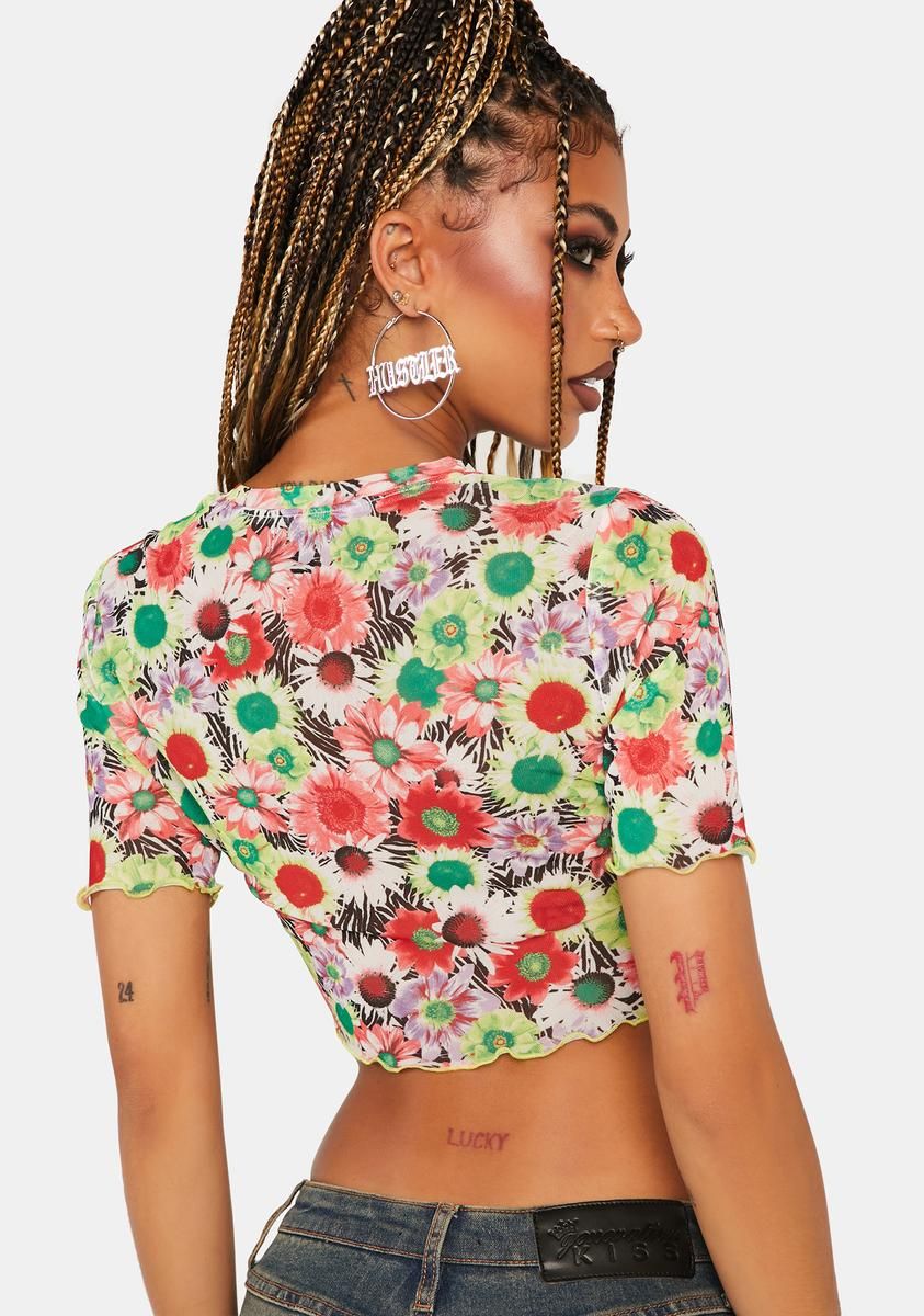 Summer Daisy Bouquet Isla Baby Tee sold by Dolls Kill product image thumbnail 4