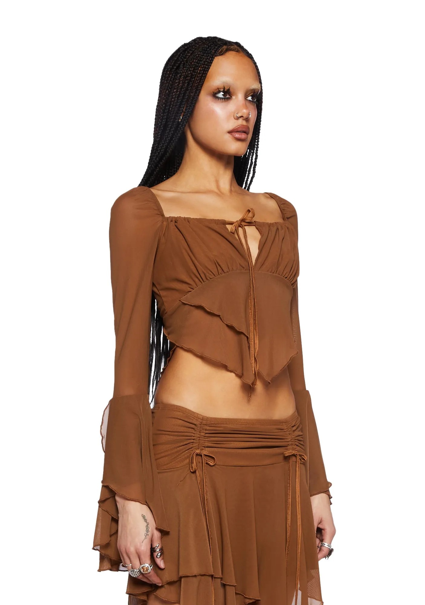 Wild Attraction Mesh Top- Brown sold by Dolls Kill product image thumbnail 2