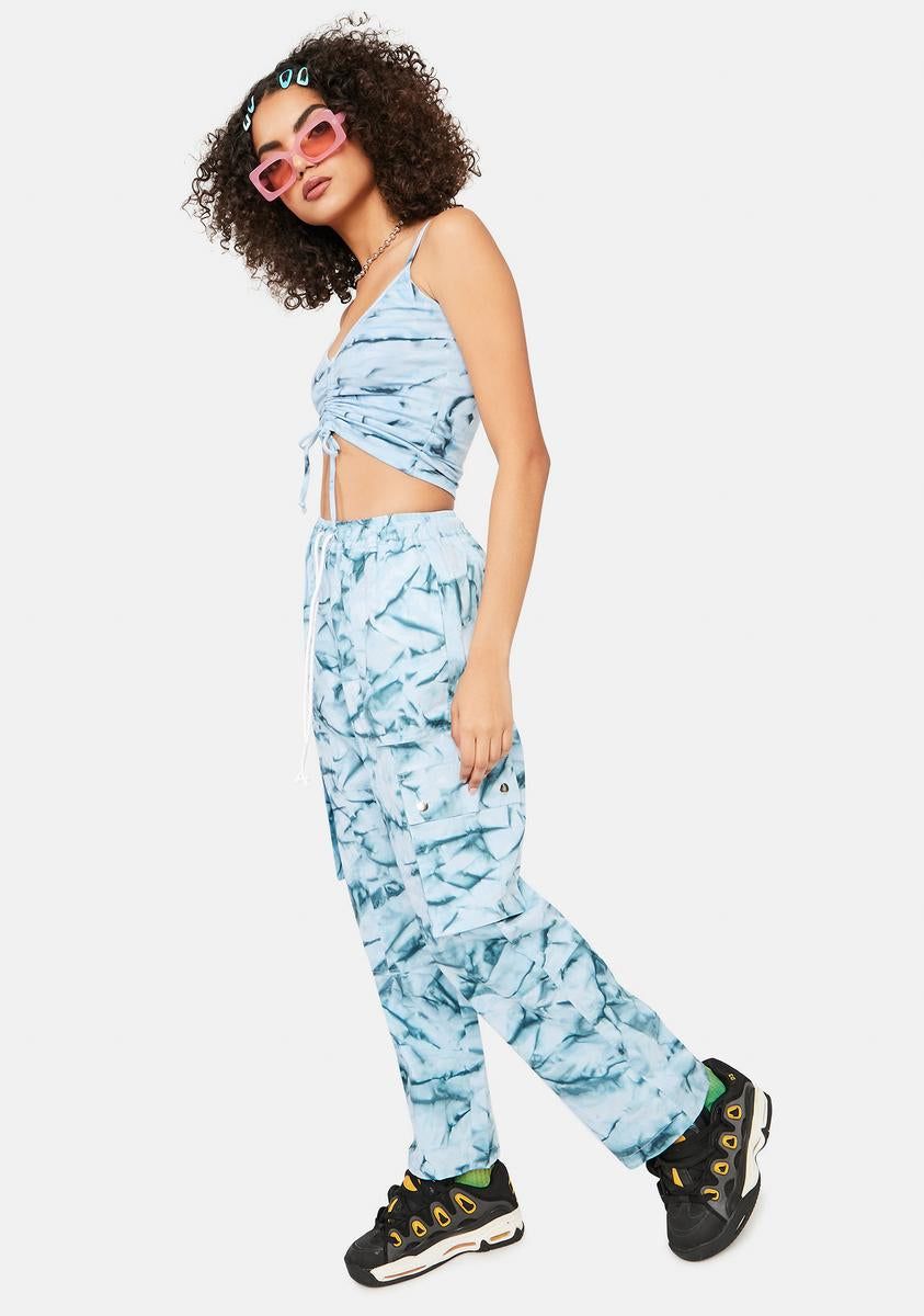 Blue Get It Poppin Cargo Pants sold by Dolls Kill product image thumbnail 3