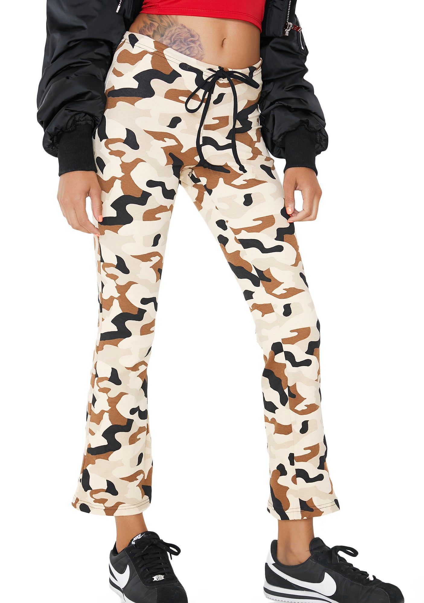 Duty Calls Camo Flare Pants sold by Dolls Kill