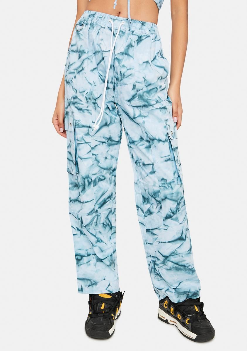 Blue Get It Poppin Cargo Pants sold by Dolls Kill