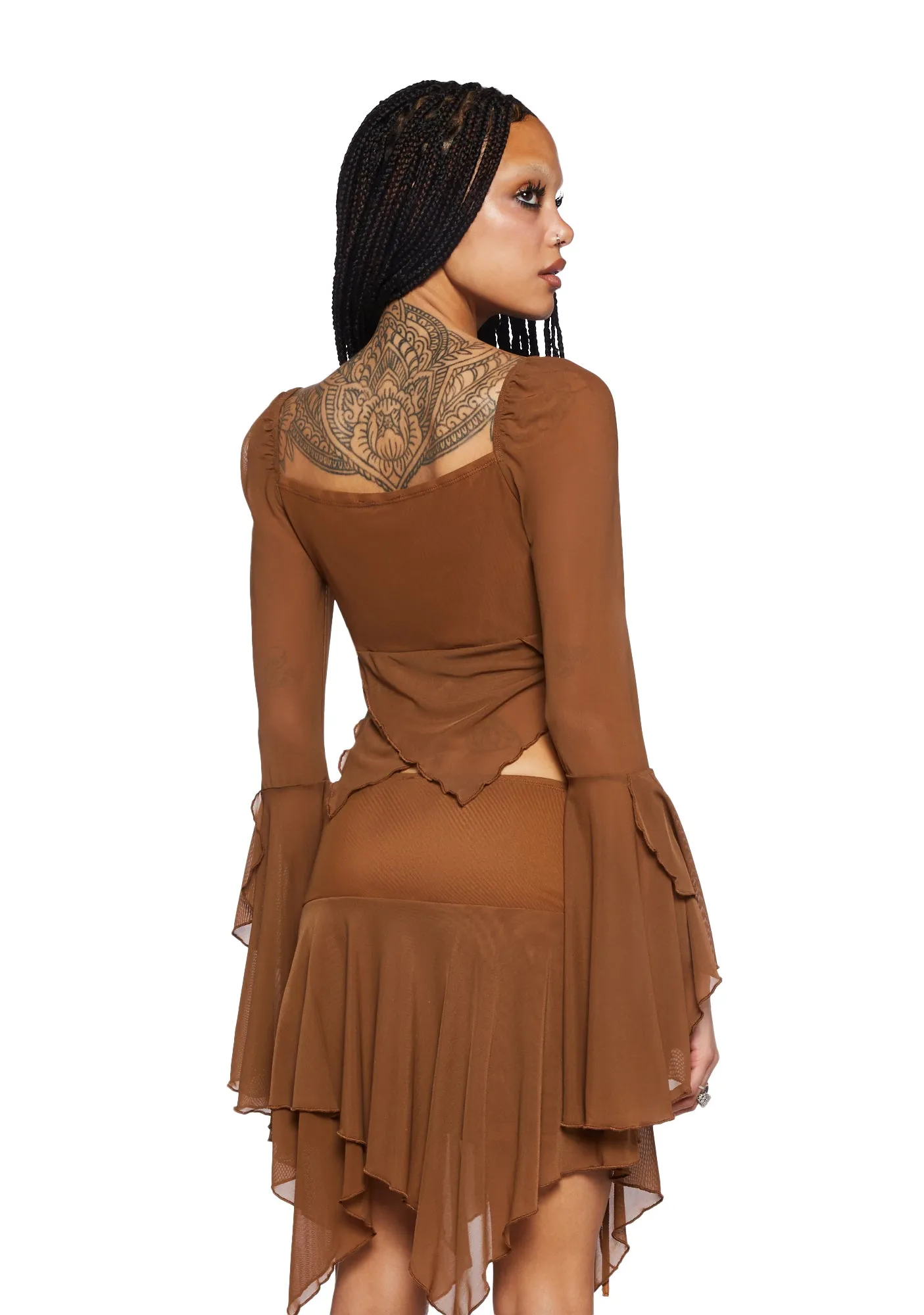 Wild Attraction Mesh Top- Brown sold by Dolls Kill product image thumbnail 4