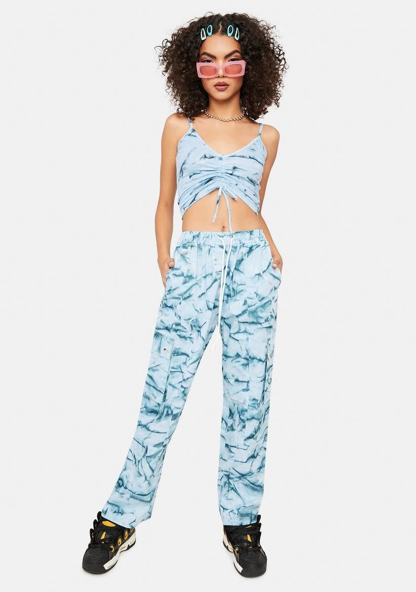 Blue Get It Poppin Cargo Pants sold by Dolls Kill product image thumbnail 2