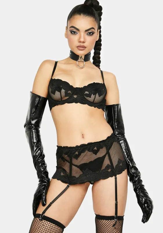 Darker Temptations 3-Piece Lingerie Set sold by Dolls Kill